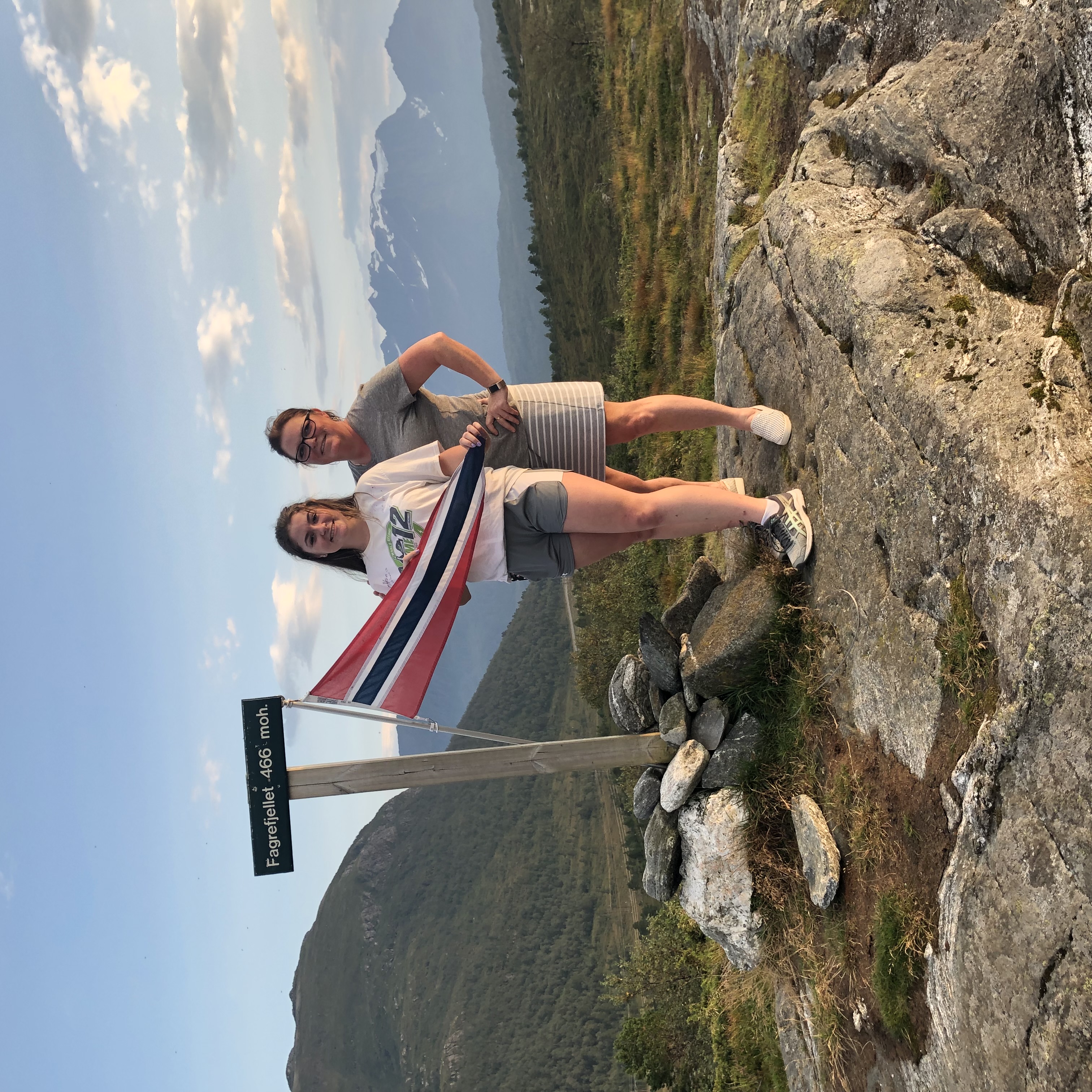 Monika is pictured here with her daughter on a family trip to Norway.